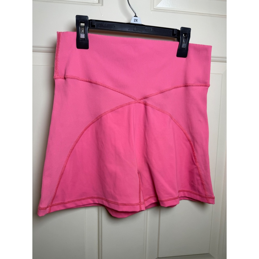 OFFLINE by Aerie Goals Ribbed High Waisted Pink Athletic Shortie Shorts XL